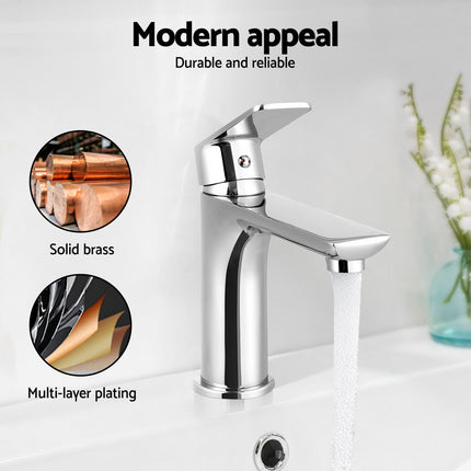 Cefito Bathroom Basin Mixer Tap Brass Faucet Vanity Laundry Sink Chrome.