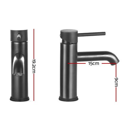 Cefito Bathroom Basin Mixer Tap Round Brass Faucet Vanity Laundry Black.