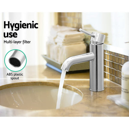 Cefito Bathroom Basin Mixer Tap Round Brass Faucet Vanity Laundry Chrome.