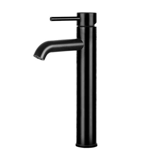 Cefito Bathroom Basin Mixer Tap Round Tall Faucet Vanity Laundry Black.