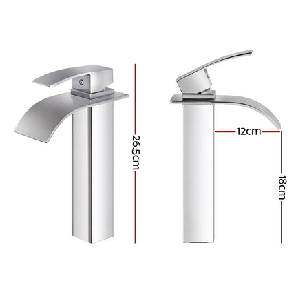 Cefito Bathroom Basin Mixer Tap Thin Tall Faucet Vanity Laundry Black.