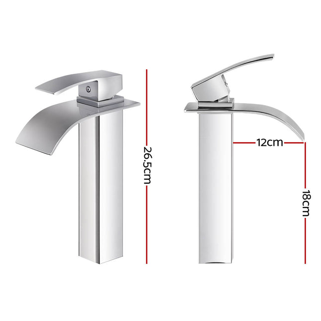 Cefito Bathroom Basin Mixer Tap Thin Tall Faucet Vanity Laundry Black.