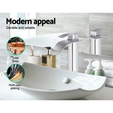 Cefito Bathroom Basin Mixer Tap Thin Tall Faucet Vanity Laundry Black.