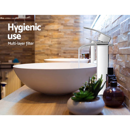 Cefito Bathroom Basin Mixer Tap Thin Tall Faucet Vanity Laundry Black.