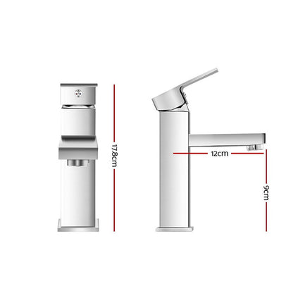 Cefito Bathroom Basin Mixer Tap Square Faucet Vanity Laundry Chrome.