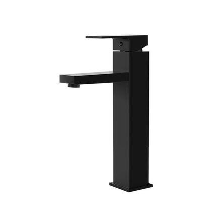 Cefito Bathroom Basin Mixer Tap Square Tall Faucet Vanity Laundry Black.
