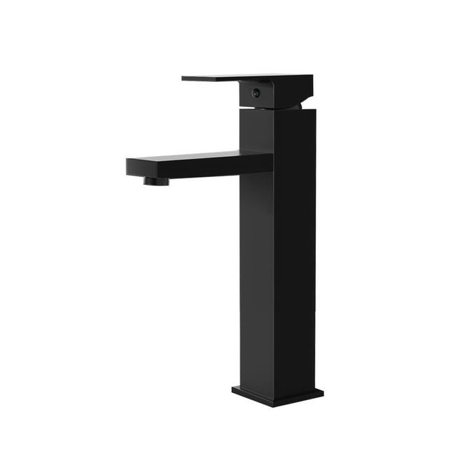 Cefito Bathroom Basin Mixer Tap Square Tall Faucet Vanity Laundry Black.