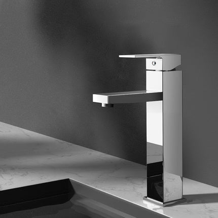 Cefito Bathroom Basin Mixer Tap Square Tall Faucet Vanity Laundry Chrome.