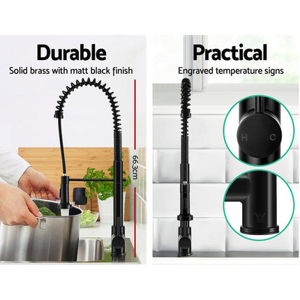 Cefito Kitchen Mixer Tap Pull Down 2 Modes Sink Faucet Basin Laundry Black.