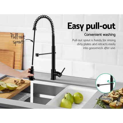 Cefito Kitchen Mixer Tap Pull Down 2 Modes Sink Faucet Basin Laundry Black.