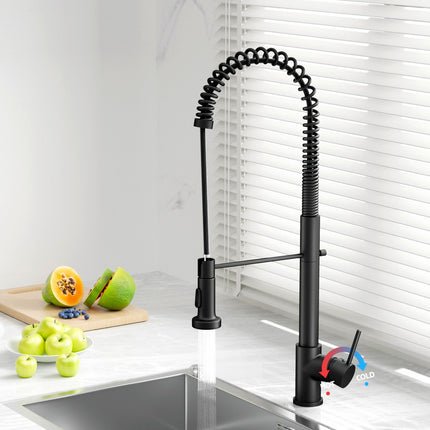 Cefito Kitchen Mixer Tap Pull Down 2 Modes Sink Faucet Basin Laundry Black.