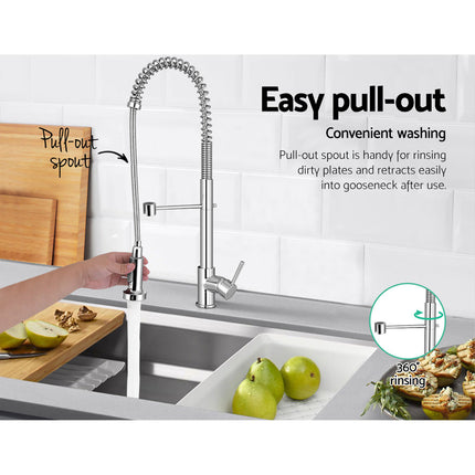 Cefito Kitchen Mixer Tap Pull Down 2 Modes Sink Faucet Basin Laundry Chrome.