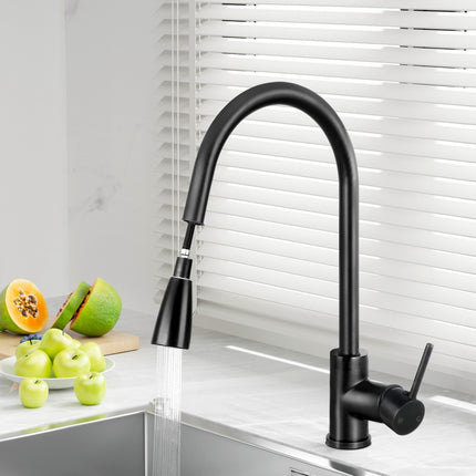 Cefito Kitchen Mixer Tap Pull Out 2 Mode Sink Faucet Basin Laundry Black.
