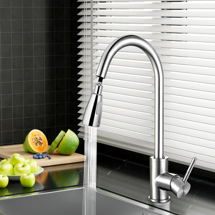 Cefito Kitchen Mixer Tap Pull Out 2 Mode Sink Faucet Basin Laundry Chrome.