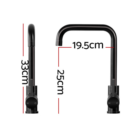 Cefito Kitchen Mixer Tap Mixer Rectangle Sink Faucet Basin Laundry Black.