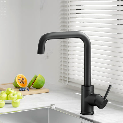 Cefito Kitchen Mixer Tap Mixer Rectangle Sink Faucet Basin Laundry Black.