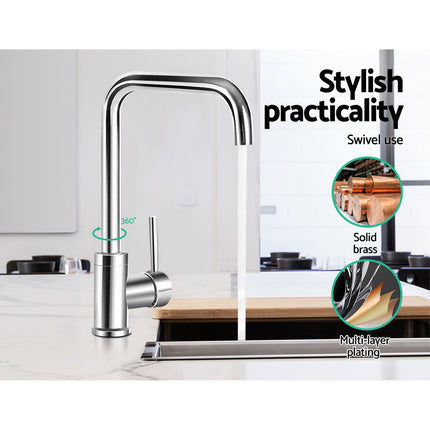 Cefito Kitchen Mixer Tap Mixer Rectangle Sink Faucet Basin Laundry Chrome.
