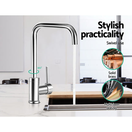 Cefito Kitchen Mixer Tap Mixer Rectangle Sink Faucet Basin Laundry Chrome.
