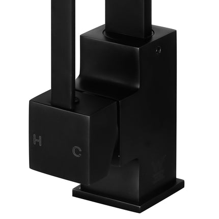 Cefito Kitchen Mixer Tap Mixer Square Sink Faucet Basin Laundry Black.