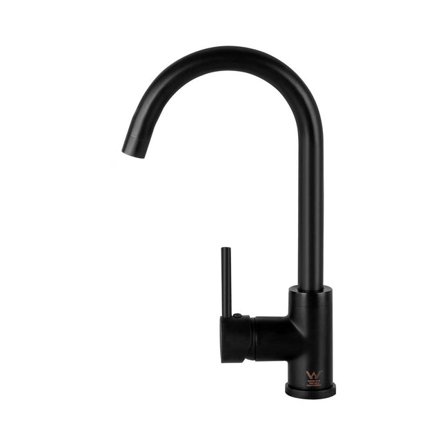 Cefito Kitchen Mixer Tap Mixer Round Sink Faucet Basin Laundry Black.