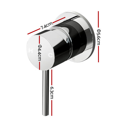 Cefito Basin Mixer Wall Tap Round Brass Faucet Shower Bathtub Chrome.