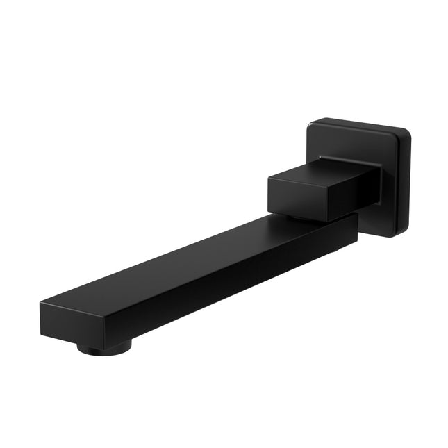 Cefito Bathroom Mixer Spout Wall Bath Tap Square Swivel Bathtub Black.