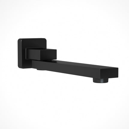 Cefito Bathroom Mixer Spout Wall Bath Tap Square Swivel Bathtub Black.
