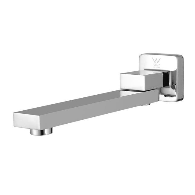 Cefito Bathroom Mixer Spout Wall Bath Tap Square Swivel Bathtub Chrome.