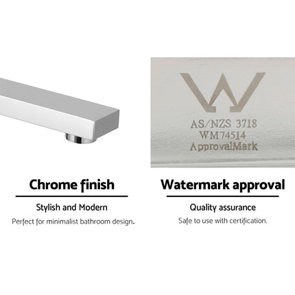 Cefito Bathroom Mixer Spout Wall Bath Tap Square Swivel Bathtub Chrome.
