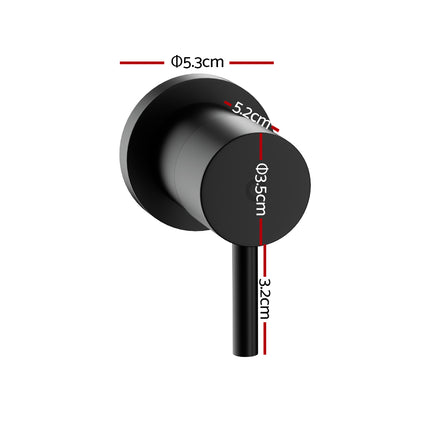 Cefito Basin Twin Tap Wall Round Brass Faucet Shower Bathtub Black.