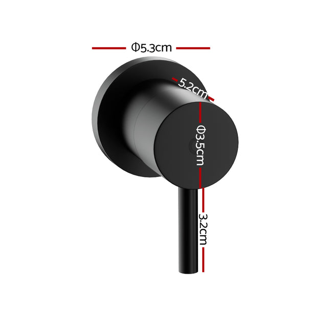 Cefito Basin Twin Tap Wall Round Brass Faucet Shower Bathtub Black.