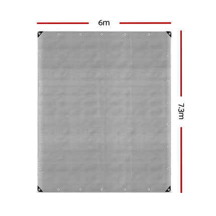 Instahut Tarp Tarpaulin 6x7.3m Canvas Camping Heavy Duty Sun Cover.