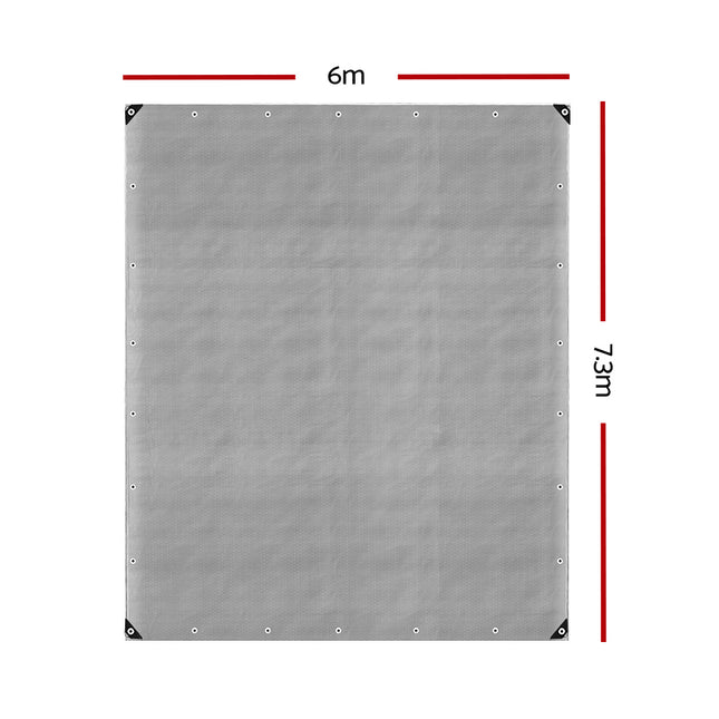 Instahut Tarp Tarpaulin 6x7.3m Canvas Camping Heavy Duty Sun Cover.