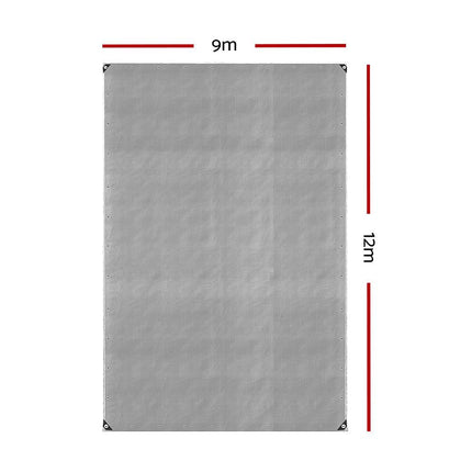 Instahut Tarp Tarpaulin 9x12m Canvas Camping Heavy Duty Sun Cover.