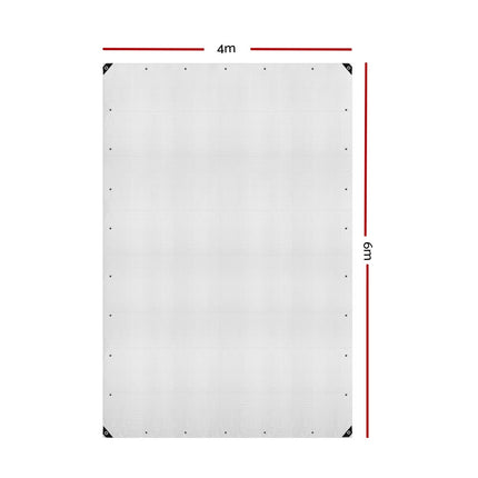 Instahut Tarp Tarpaulin 4x6m Canvas Heavy Duty Camping Cover Clear.