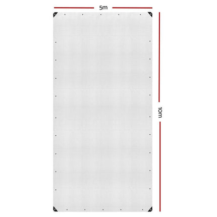 Instahut Tarp Tarpaulin 5x10m Canvas Heavy Duty Camping Cover Clear.