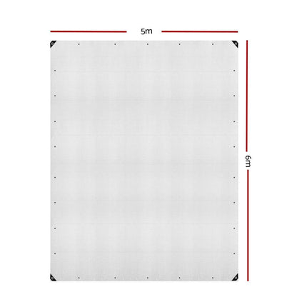 Instahut Tarp Tarpaulin 5x6m Canvas Heavy Duty Camping Cover Clear.