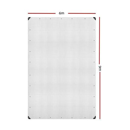 Instahut Tarp Tarpaulin 6x9m Canvas Heavy Duty Camping Cover Clear.
