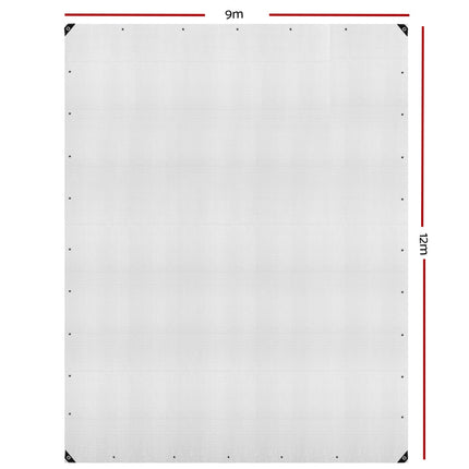 Instahut Tarp Tarpaulin 9x12m Canvas Heavy Duty Camping Cover Clear.