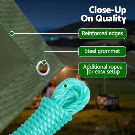Instahut 4x6m Tarp Tarpaulin 600GSM Camping Canvas Heavy Duty Water Resistant.