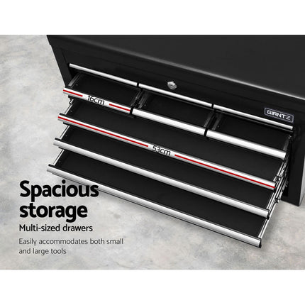 Giantz 10 Drawer Tool Box Cabinet Chest Toolbox Storage Garage Organiser Black.