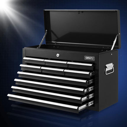 Giantz 10 Drawer Tool Box Cabinet Chest Toolbox Storage Garage Organiser Black.
