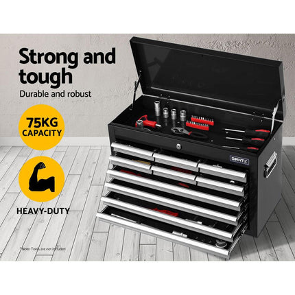 Giantz 10 Drawer Tool Box Cabinet Chest Toolbox Storage Garage Organiser Grey.