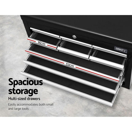 Giantz 10 Drawer Tool Box Cabinet Chest Toolbox Storage Garage Organiser Grey.