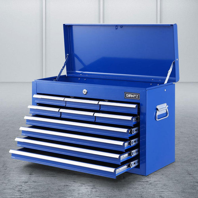 Giantz 10 Drawer Tool Box Cabinet Chest Toolbox Storage Garage Organiser Blue.
