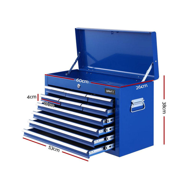 Giantz 10 Drawer Tool Box Cabinet Chest Toolbox Storage Garage Organiser Blue.