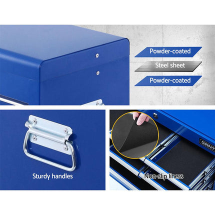 Giantz 10 Drawer Tool Box Cabinet Chest Toolbox Storage Garage Organiser Blue.