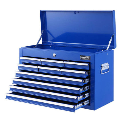 Giantz 10 Drawer Tool Box Cabinet Chest Toolbox Storage Garage Organiser Blue.
