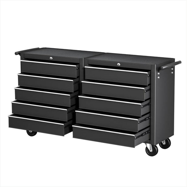 Giantz Tool Chest Trolley 10 Drawers Toolbox Storage Black.