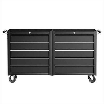 Giantz Tool Chest Trolley 10 Drawers Toolbox Storage Black.